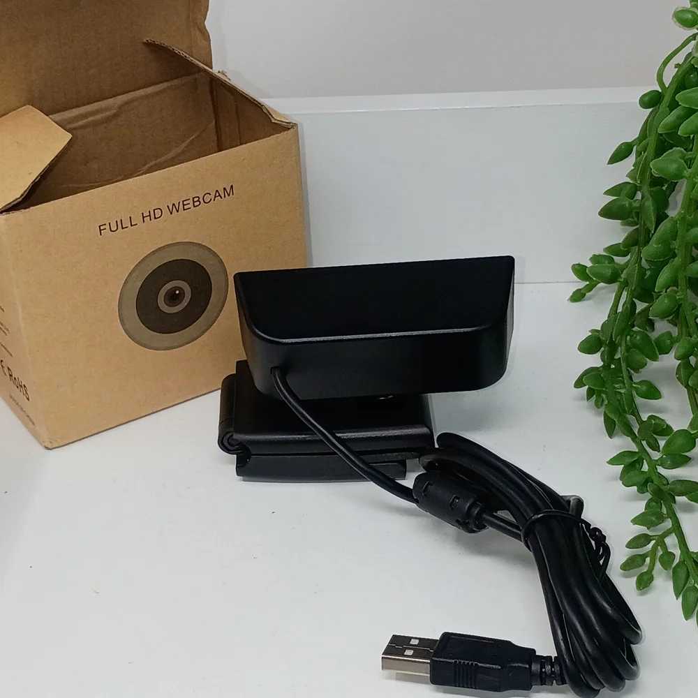Black USB Webcam - Compact Plug-and-Play Camera
